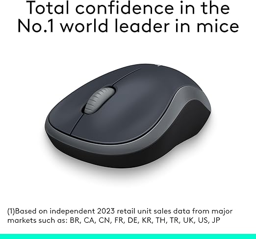 Logitech M185 Wireless Mouse – Swift Grey