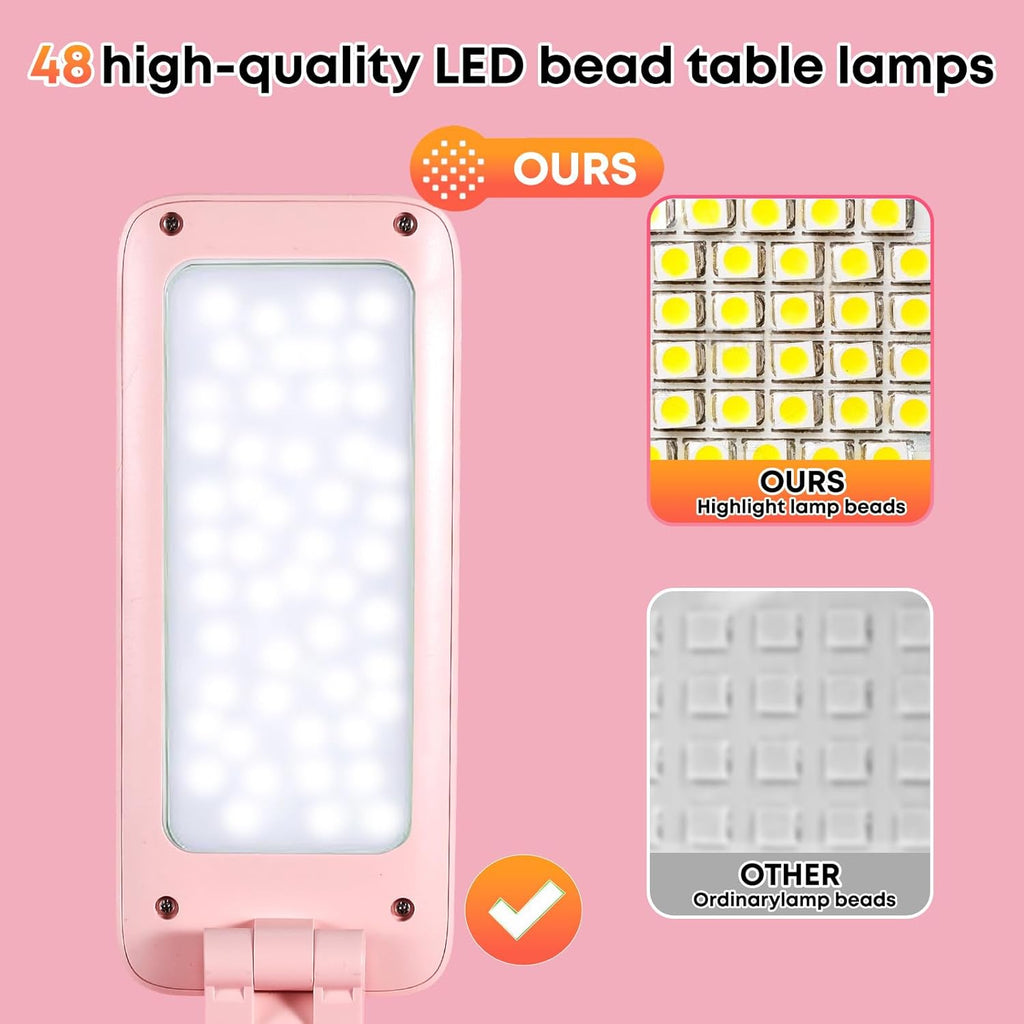 VAVOFO Foldable Portable Desk Lamp – Pink