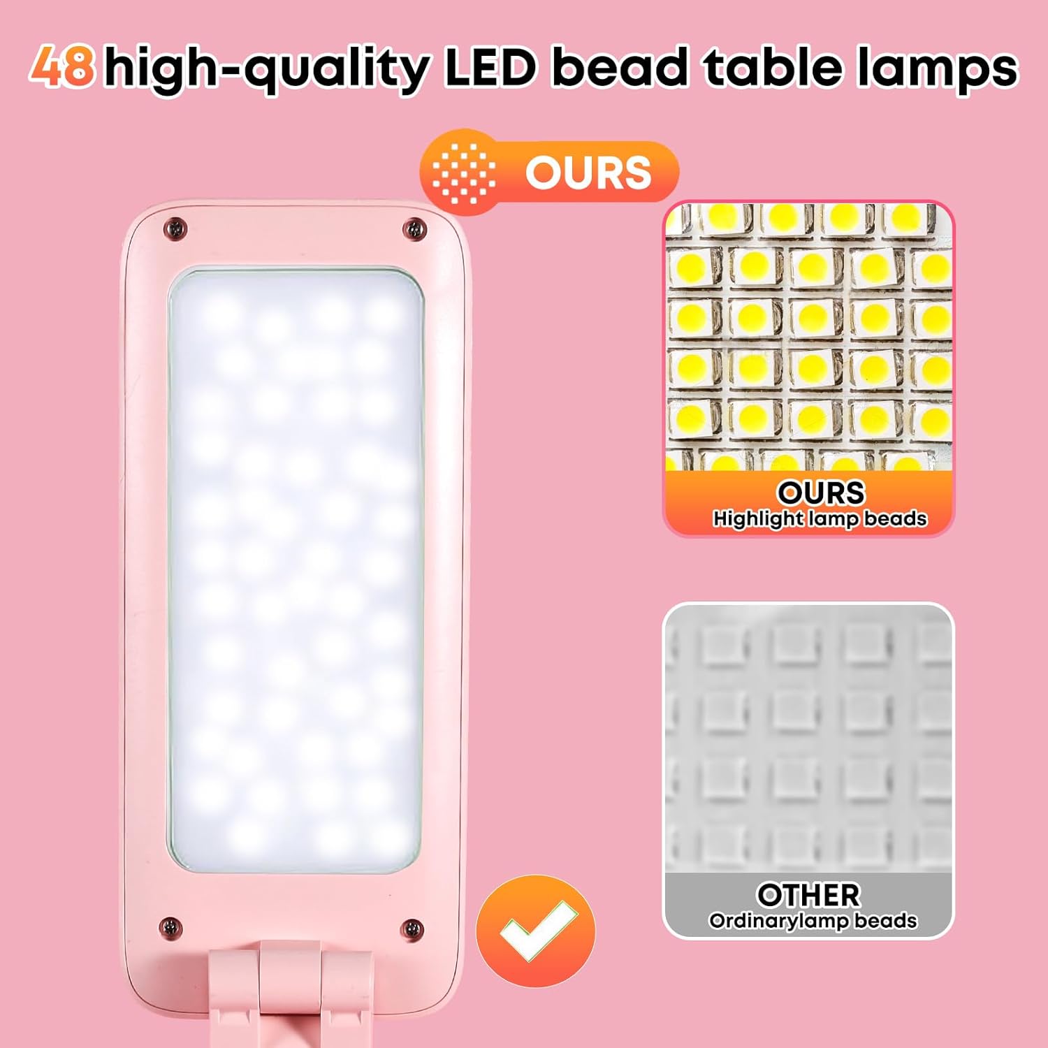 VAVOFO Foldable Portable Desk Lamp – Pink