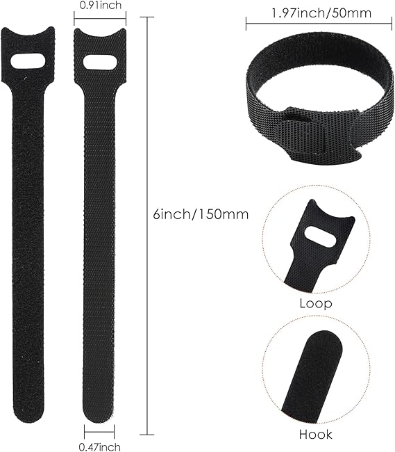120PCS 6-Inch Reusable Cable Ties – Multi-Purpose Cord Organizer