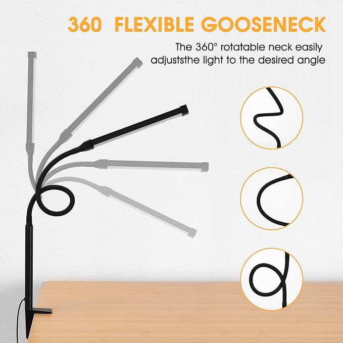 LED Desk Lamp with Clamp – Eye-Caring Architect Task Light